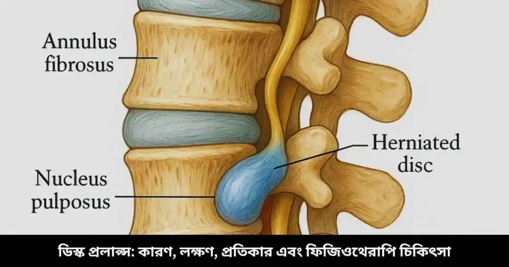 ডিস্ক প্রলাপ্স কারণ, লক্ষণ, প্রতিকার এবং ফিজিওথেরাপি চিকিৎসা