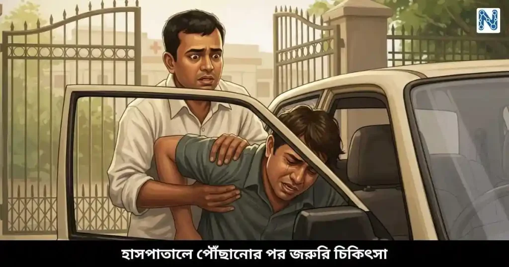 হাসপাতালে পৌঁছানোর পর জরুরি চিকিৎসা