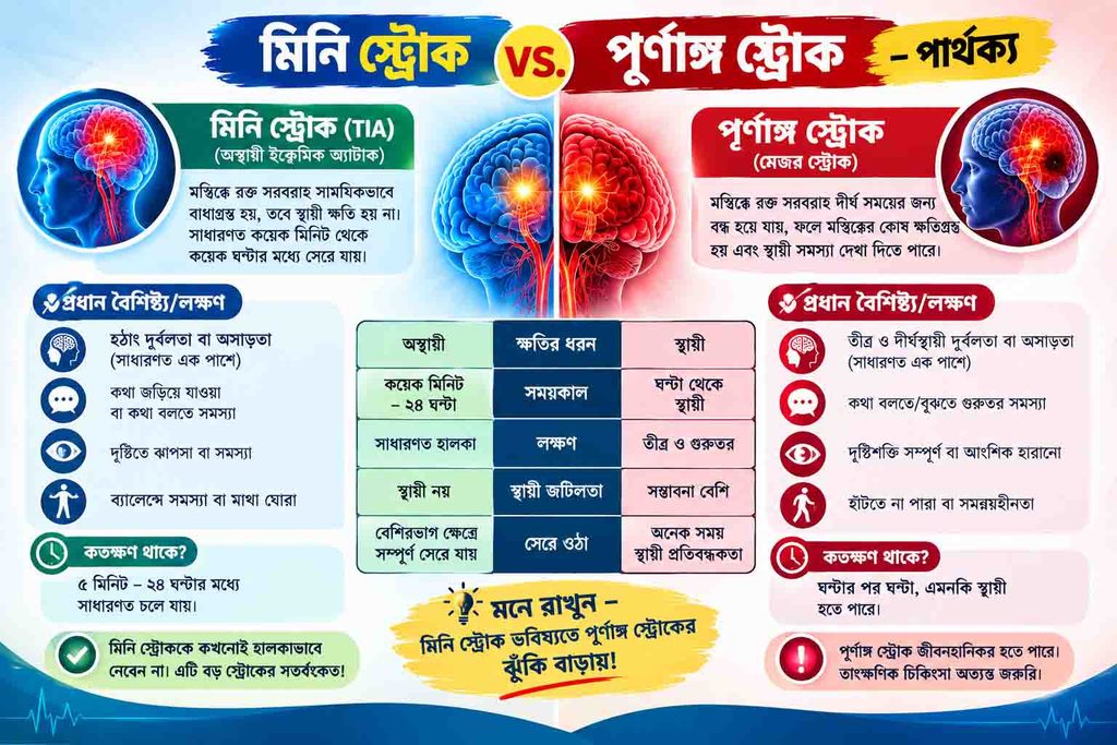মিনি স্ট্রোক vs. পূর্ণাঙ্গ স্ট্রোক – পার্থক্য