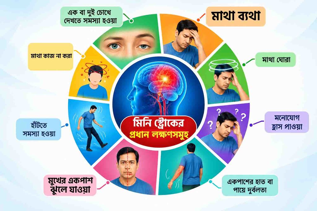 মিনি স্ট্রোকের প্রধান লক্ষণসমূহ
